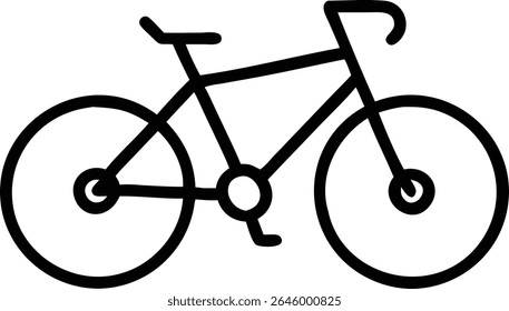 A simple bicycle icon, perfect for transportation, fitness, or recreation designs. Use this vector graphic to enhance your projects. 126 chars