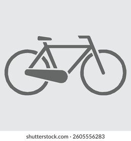 Simple bicycle icon symbolizing transportation, outdoor activities, and eco-friendly commuting.