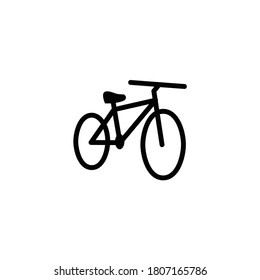 simple bicycle icon vector, front-side view, isolated on white, illustration, eps 10.