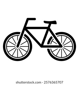 Simple Bicycle Line Art Icon or Logo – Vector Illustration Isolated on White Background in Editable EPS Format for Versatile Design Applications