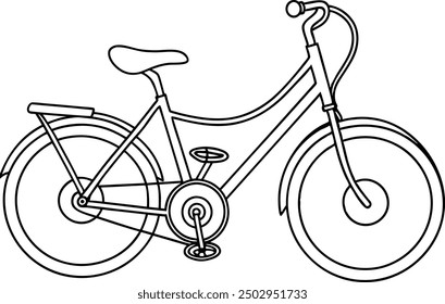 Ilustración de arte de línea de bicicleta simple para colorear Diseños de libros