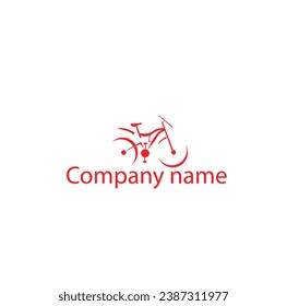 simple bicycle line logo editable vector