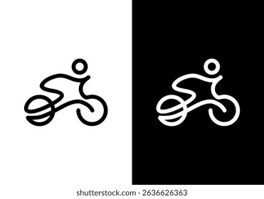 simple bicycle line logo editable vector template.simple cycling logo line design icon vector illustration	