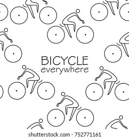 Simple bicycle line seamless pattern 