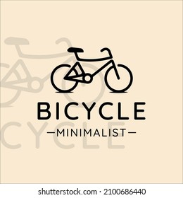simple bicycle logo line art vector illustration template icon graphic design