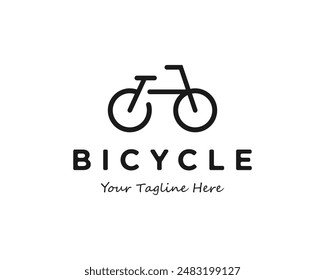 simple bicycle shop vector logo. white background