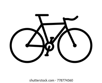 Simple Bicycle Silhouette. Simple Vector Illustration Of A Bike.