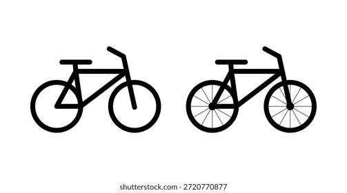 Simple Bicycle Vector Icon – Minimal Cycle Outline Illustration