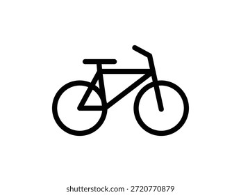 Ícone de vetor de bicicleta simples - Ilustração de contorno de ciclo mínimo