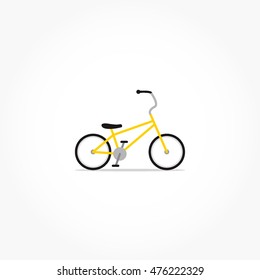 simple bicycle with yellow frame