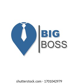 Simple Big Boss Concept Logo Icon Vector Design