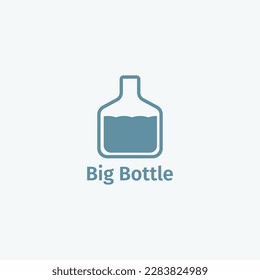 Simple big bottle logo filled with water.