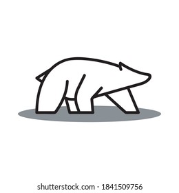 simple big polar bear logo vector