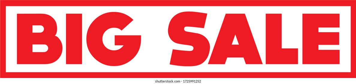 Simple big sale banner vector, shop, retail, commercial