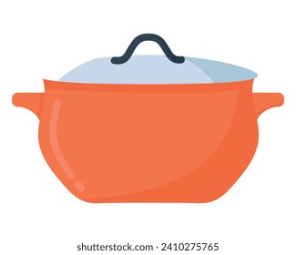 Simple big saucepan in flat style. Objects Are Repainted.