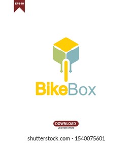 Simple bike box, cube logo vector design