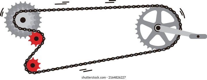 Simple Bike Chain With Cogwheels. Vector Illustration