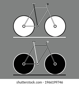 Simple bike logo icon black white outline