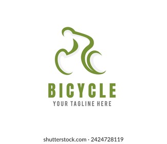 simple biker bicycle line art logo icon symbol design template illustration inspiration