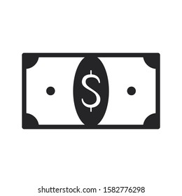Simple bill, banknote, money web icon isolated on white background EPS Vector