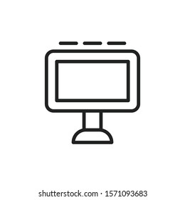 Simple billboard line icon. Stroke pictogram. Vector illustration isolated on a white background. Premium quality symbol. Vector sign for mobile app and web sites.