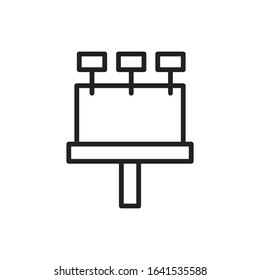Simple billboard line icon. Stroke pictogram. Vector illustration isolated on a white background. Premium quality symbol. Vector sign for mobile app and web sites.