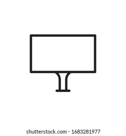 Simple billboard line icon. Stroke pictogram. Vector illustration isolated on a white background. Premium quality symbol. Vector sign for mobile app and web sites.