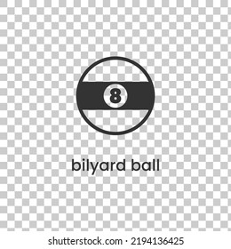 Simple billiard ball icon. Stroke pictogram. Vector illustration isolated on a transparent background PNG. Premium quality symbol. Vector sign for mobile app and web sites.