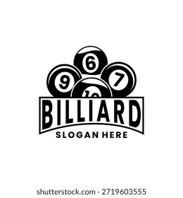 Einfache Billard-Ball-Logo-Design, Vektorvorlage, Billard-Sport-Club-Logo-Design, Vektor