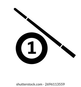 Icono de silueta de billar simple. Vector.