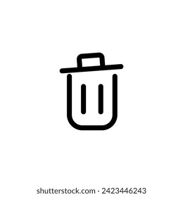 Simple bin iocn vector on white background.