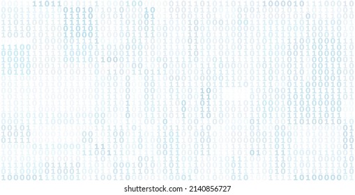 Simple binary background with bluish gray ones and zeros. Digitally vector graphic pattern