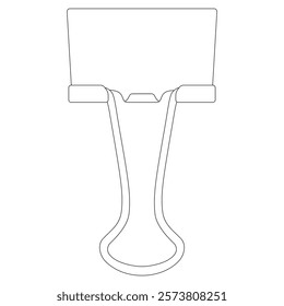 Simple Binder Clip Illustration, Icon, Stationery, Line Art