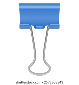 Simple Binder Clip Illustration, Icon, Stationery, Blue