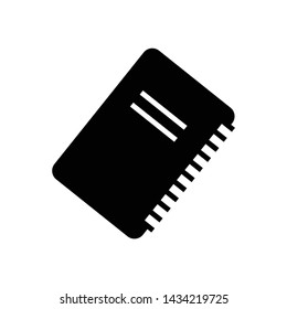 Simple binder notebook black icon. notepad symbol black pictogram. Black document sign.- vector