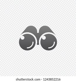 Simple binocular icon. On grid background