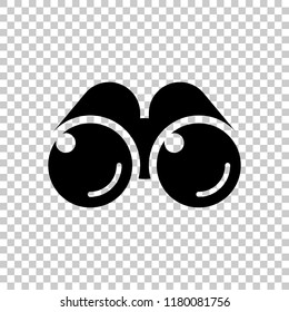 Simple binocular icon. On transparent background.