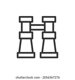 Simple binocular line icon. Premium symbol in stroke style. Design of binocular icon. Vector illustration.