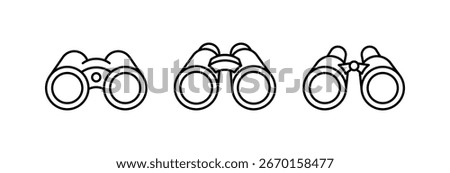 Simple binoculars line icon isolated on white background