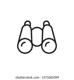Simple binoculars line icon. Stroke pictogram. Vector illustration isolated on a white background. Premium quality symbol. Vector sign for mobile app and web sites.