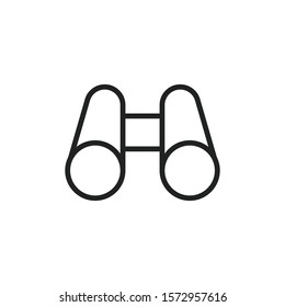 Simple binoculars line icon. Stroke pictogram. Vector illustration isolated on a white background. Premium quality symbol. Vector sign for mobile app and web sites.
