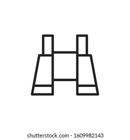 Simple binoculars line icon. Stroke pictogram. Vector illustration isolated on a white background. Premium quality symbol. Vector sign for mobile app and web sites.