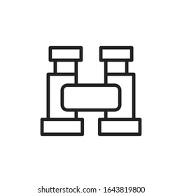 Simple binoculars line icon. Stroke pictogram. Vector illustration isolated on a white background. Premium quality symbol. Vector sign for mobile app and web sites.