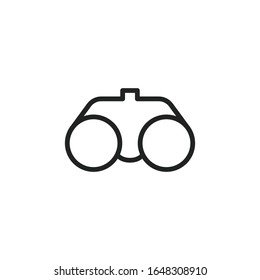 Icono de línea simple de binoculares. Pictograma de trazo. Ilustración vectorial aislada en un fondo blanco. Símbolo de calidad superior. Signo de vector para aplicaciones móviles y sitios web.