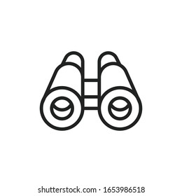 Simple binoculars line icon. Stroke pictogram. Vector illustration isolated on a white background. Premium quality symbol. Vector sign for mobile app and web sites.