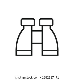 Simple binoculars line icon. Stroke pictogram. Vector illustration isolated on a white background. Premium quality symbol. Vector sign for mobile app and web sites.