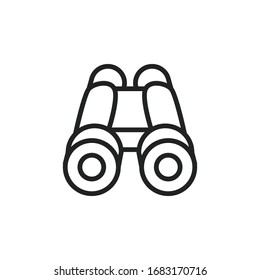 Simple binoculars line icon. Stroke pictogram. Vector illustration isolated on a white background. Premium quality symbol. Vector sign for mobile app and web sites.