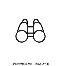 Simple binoculars line icon. Stroke pictogram. Vector illustration isolated on a white background. Premium quality symbol. Vector sign for mobile app and web sites.