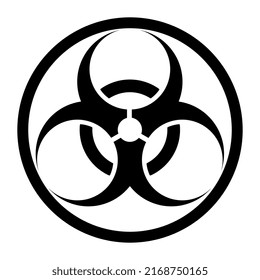 Simple Biohazard icon Silhouette Illustration.