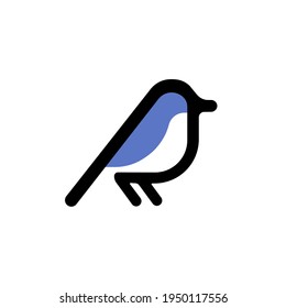 A Simple Bird. Beautiful Bird. Logo For Tweeter. Animal Logo.
Isolated Vector Image On White Background.